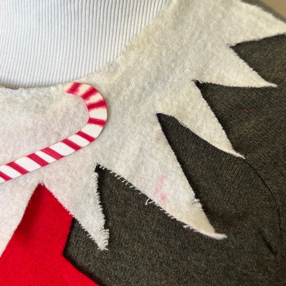 GOODFELLOW Ugly Christmas sweater ELF, candy canes & Bells Sz S - Picture 4 of 10